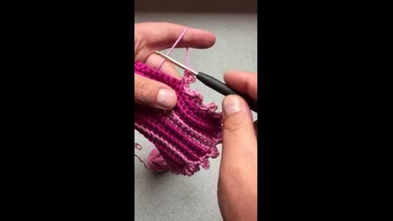Topflappen, Mausezähnchen häkeln, Picots häkeln