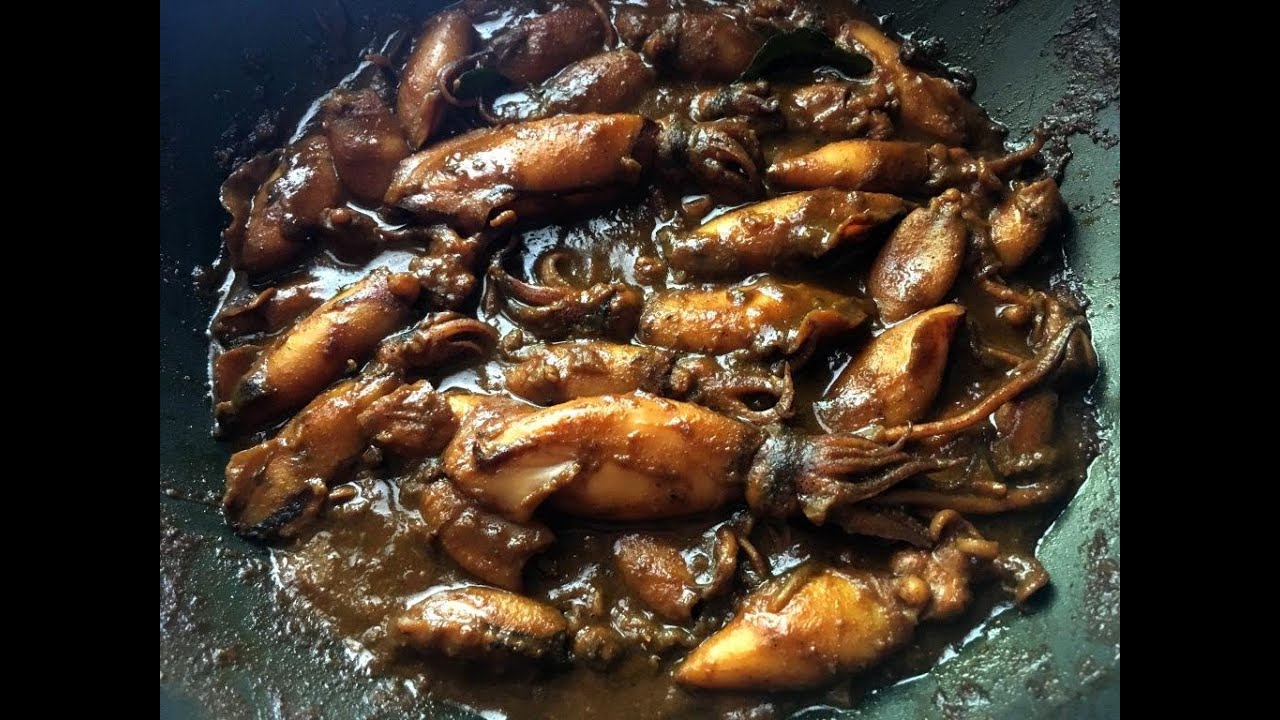 Whole Baby Squid Recipe | Spicy Calamari Curry Coconut Milk