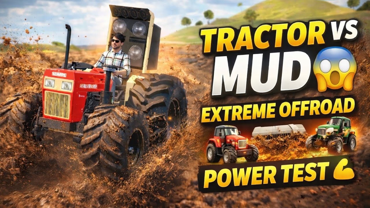 👉 Tractor vs Mud 😱 Extreme Offroad Farming Gameplay | Power Test 🚜