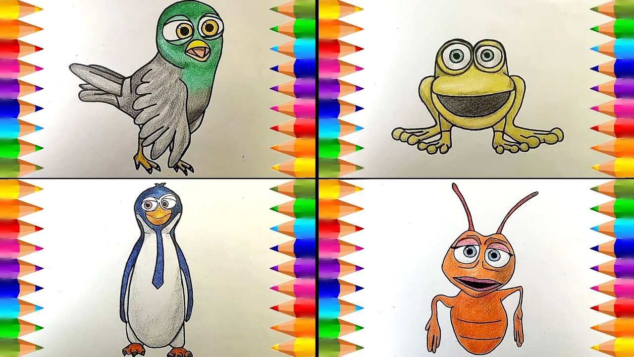 La Granja de Zenón MIX | 4 Dibujos para Dibujar y Colorear | Dibujos para niños