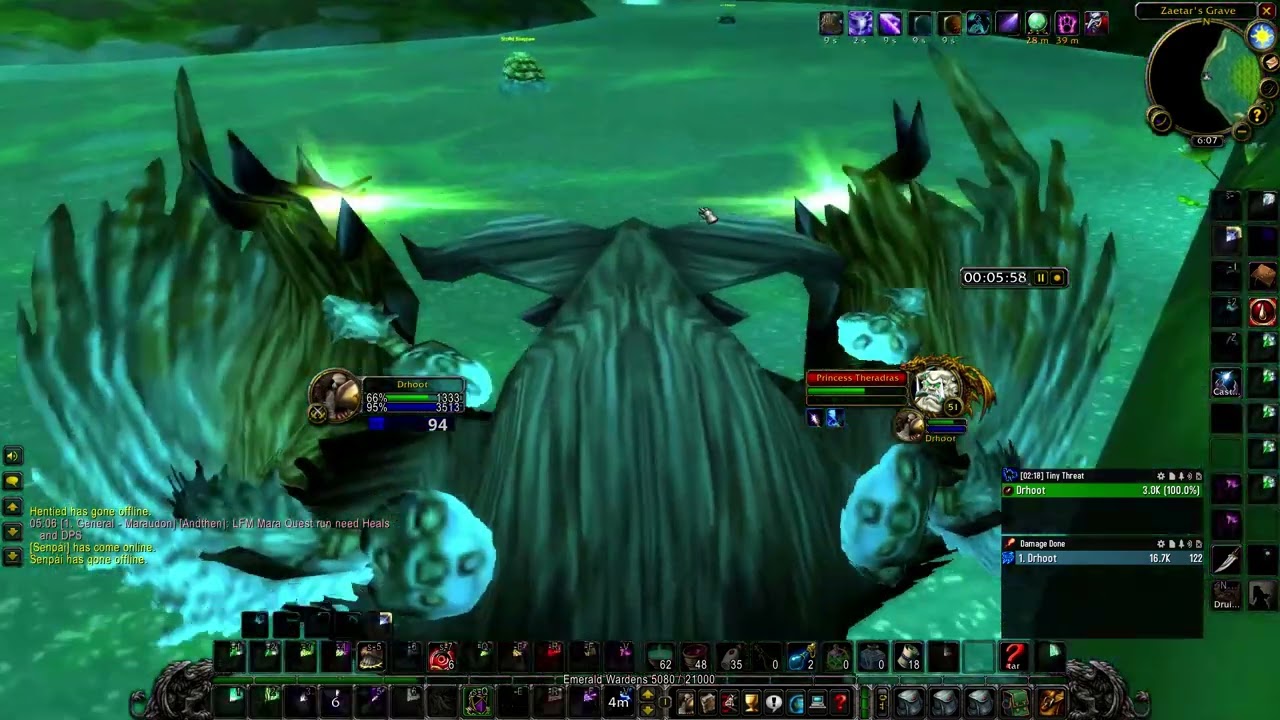 Princess Theradras Solo Run Lvl 50 Druid WoW SoD (8m 38s Run)