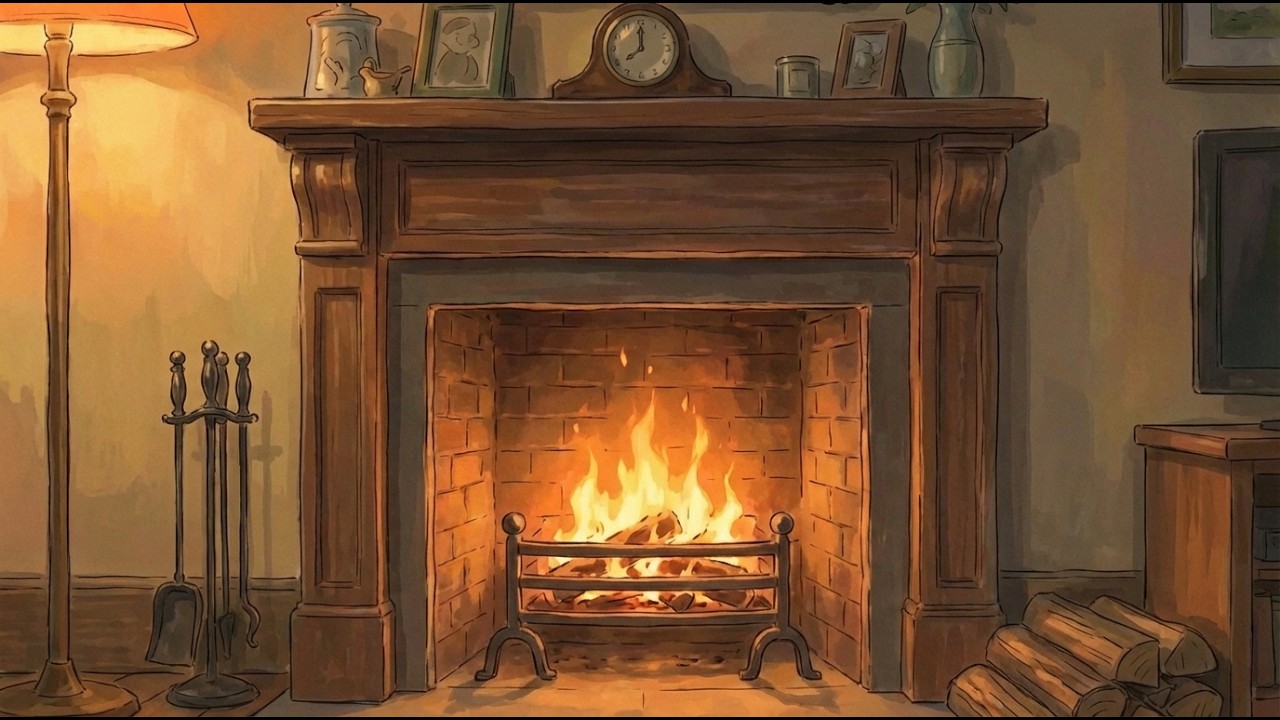Cozy Evening at Home with Family | Fireplace Ambience & Relaxing Music