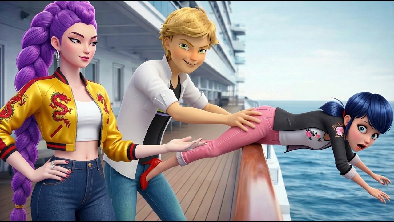 😭💔Adrien Betrayed Marinette Pushing to Ocean for K-Pop Rumi! Miracle Rescue!