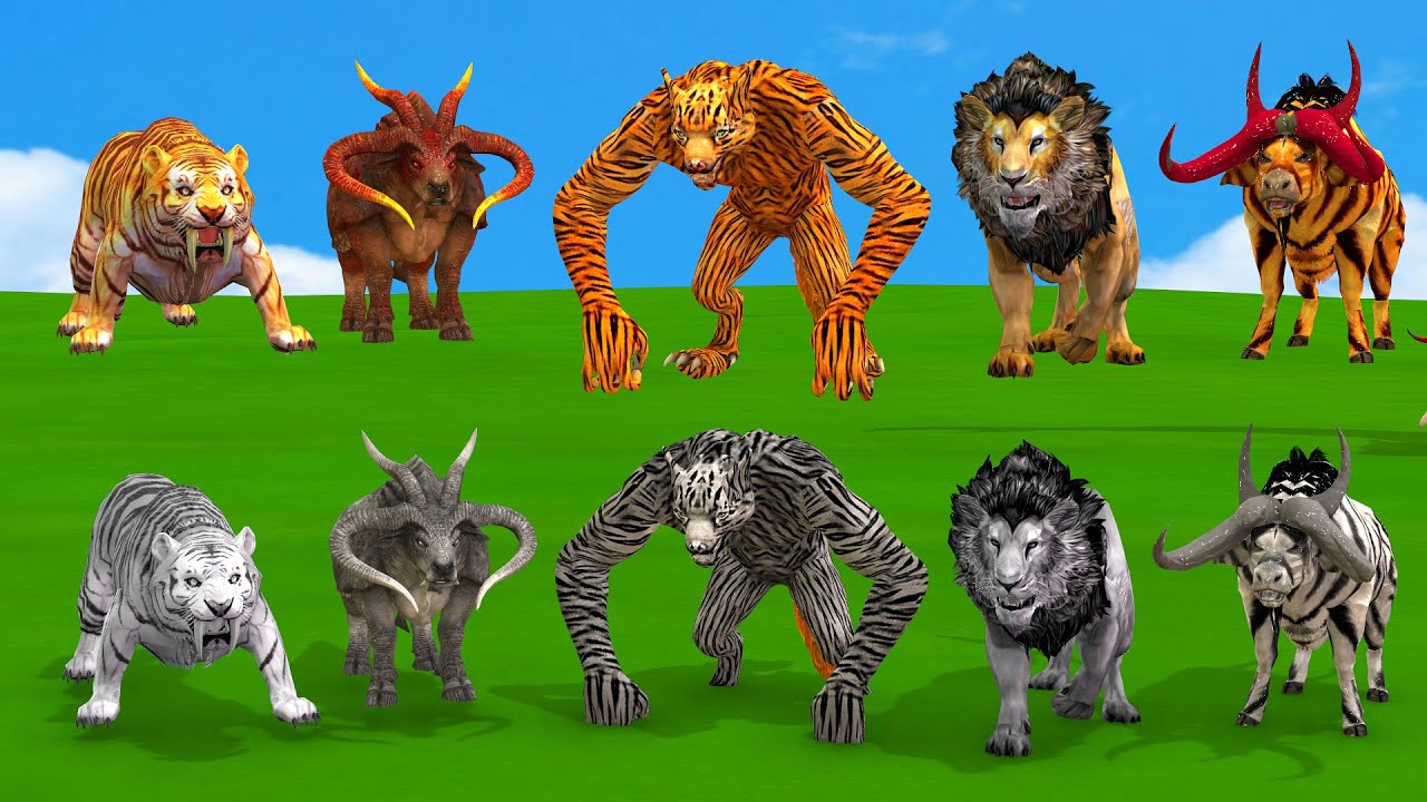 Animal Choose The Right Dress Mammoth Elephant Tiger Gorilla Wolf Dinosaur squid game doll challenge