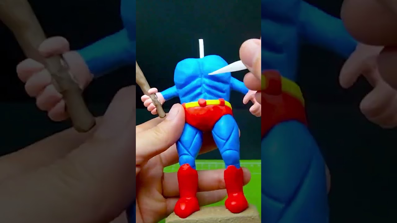 Making Superman mod Tungtung Sahur brainrot toy figure 