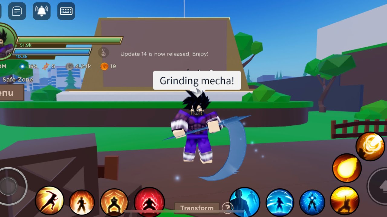 Grinding mecha boss for good items in roblox (Dragon Blox)