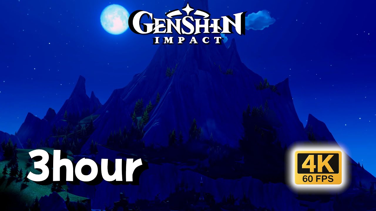 3-HOUR Sleep • East Essus Foothills Rain & Wind | Genshin Impact 4K