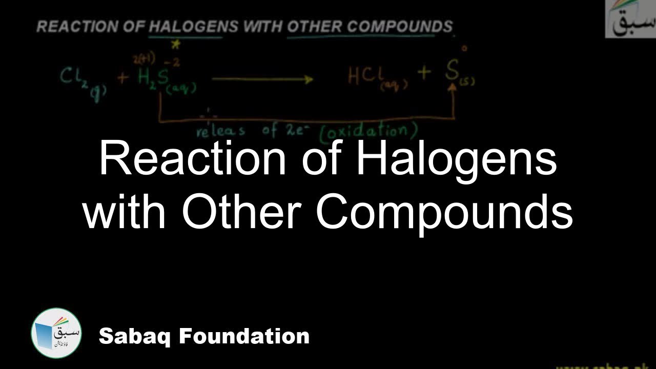 Reaction of Halogens with Other Compounds, Chemistry Lecture | Sabaq.pk