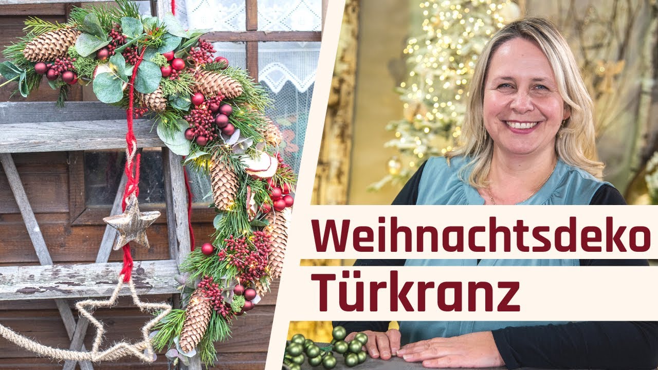 Türkranz Weihnachten selber machen | Weihnachtskranz DIY