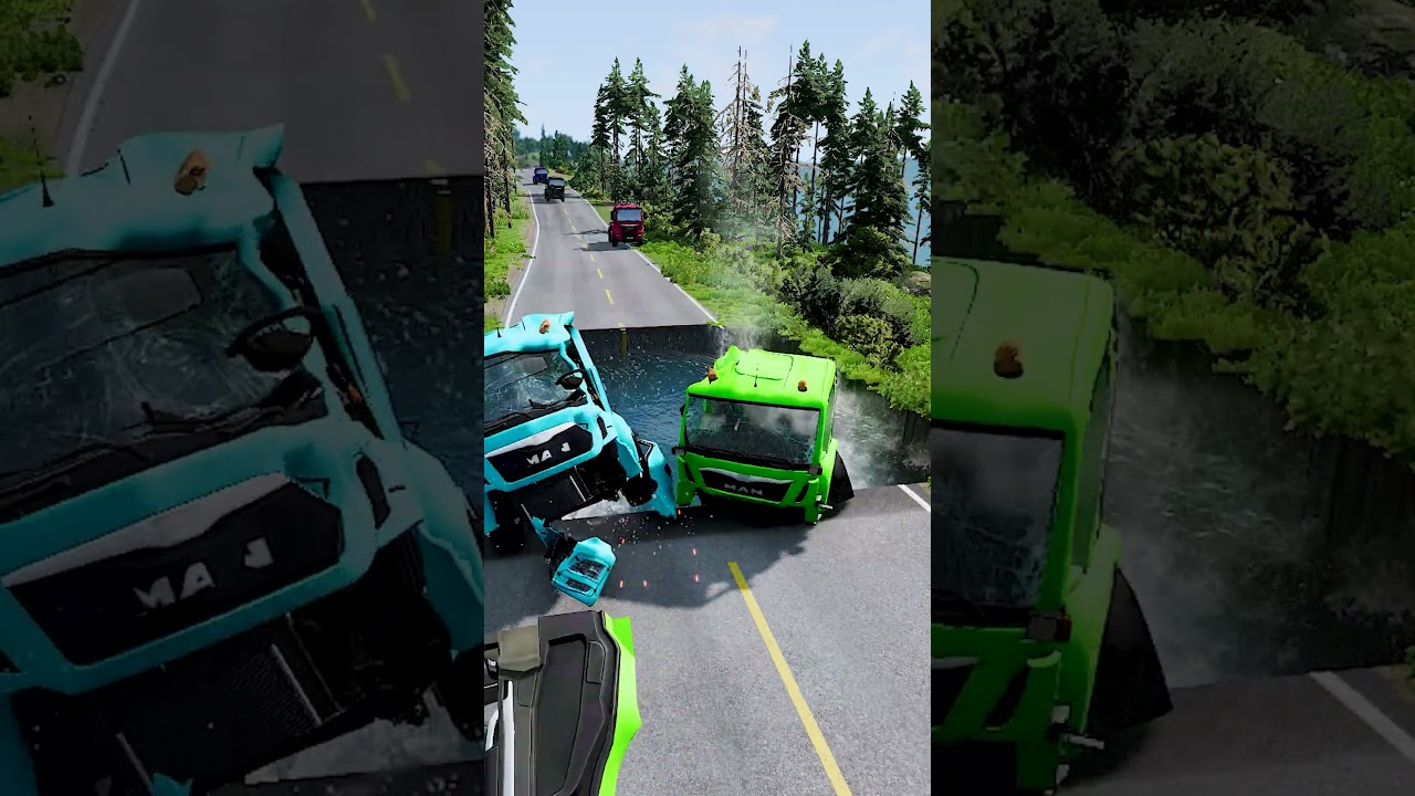 Tanker trucks vs massive water pit #18 | Peak | #beamngdrive  #monstertruck #beamngdrivemods