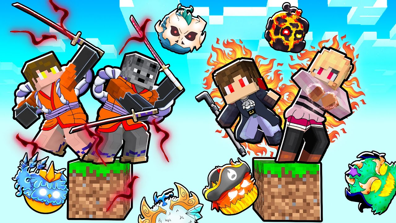 APENAS 1 BLOCO do NOVO MOD de ONE PIECE com ESPADACHIM vs REVOLUCIONÁRIO no MINECRAFT