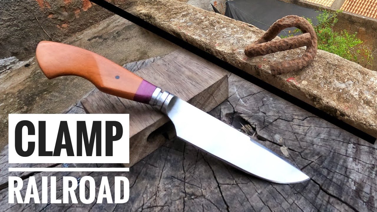 Knife Making - Forging a Knife With a Railroad Clamp