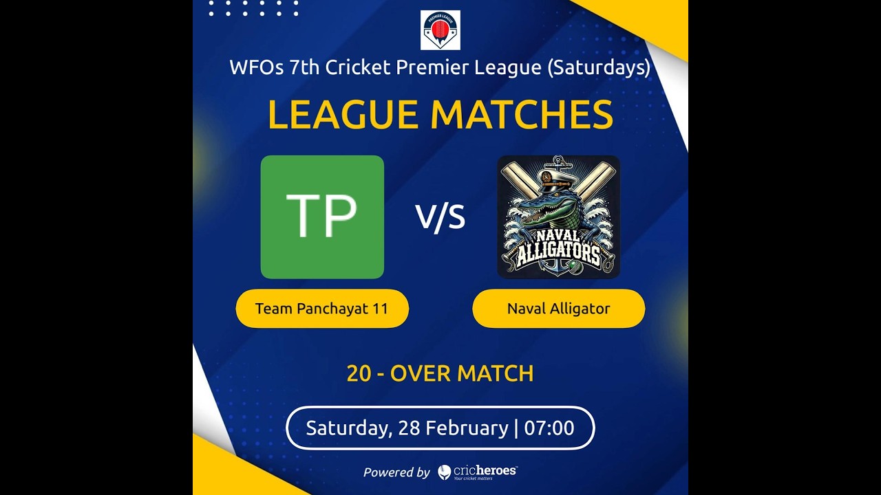 League Match I team-panchayat-11-vs-naval-alligator l 28 Feb l 7:00 AM I 7th-cricket-premier-league
