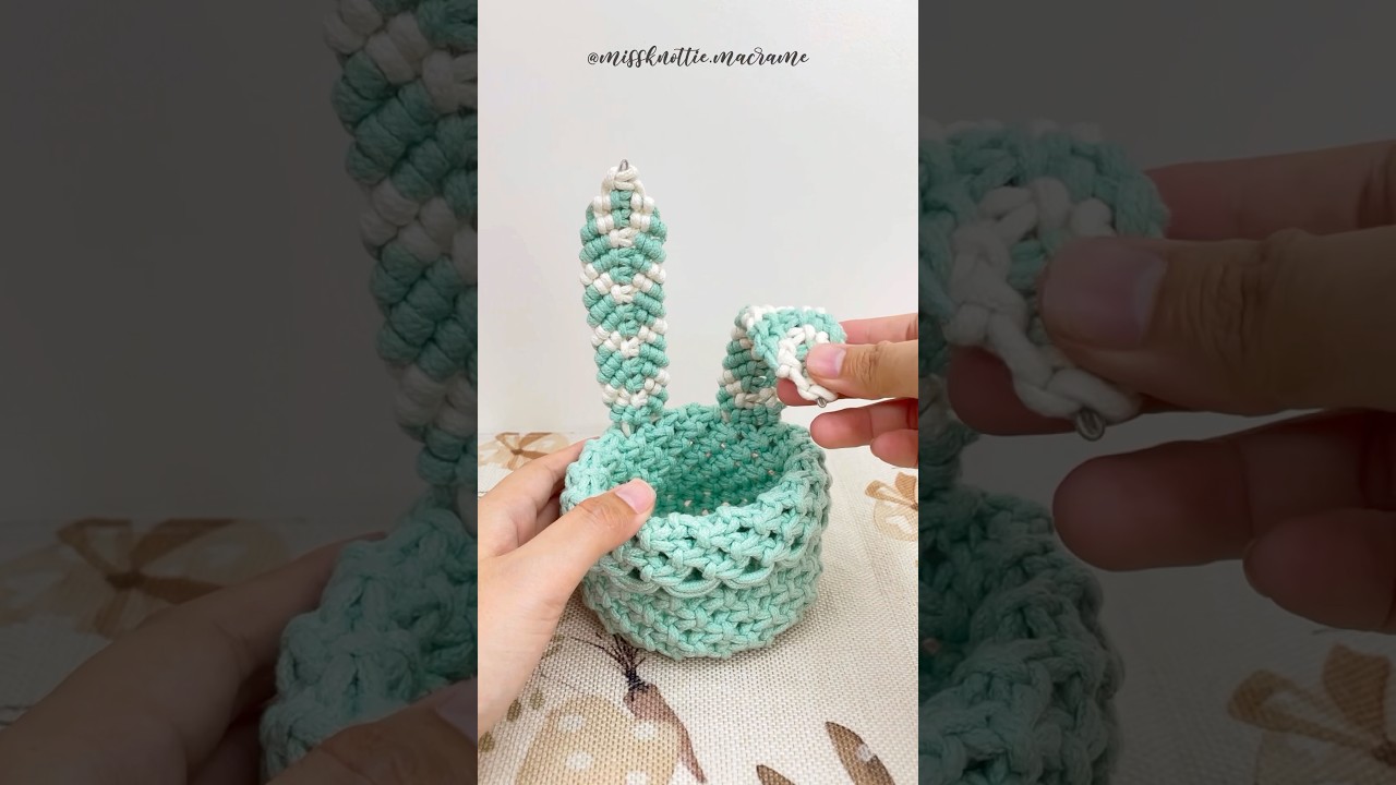 Macrame Easter Bunny  Basket Tutorial 🐰