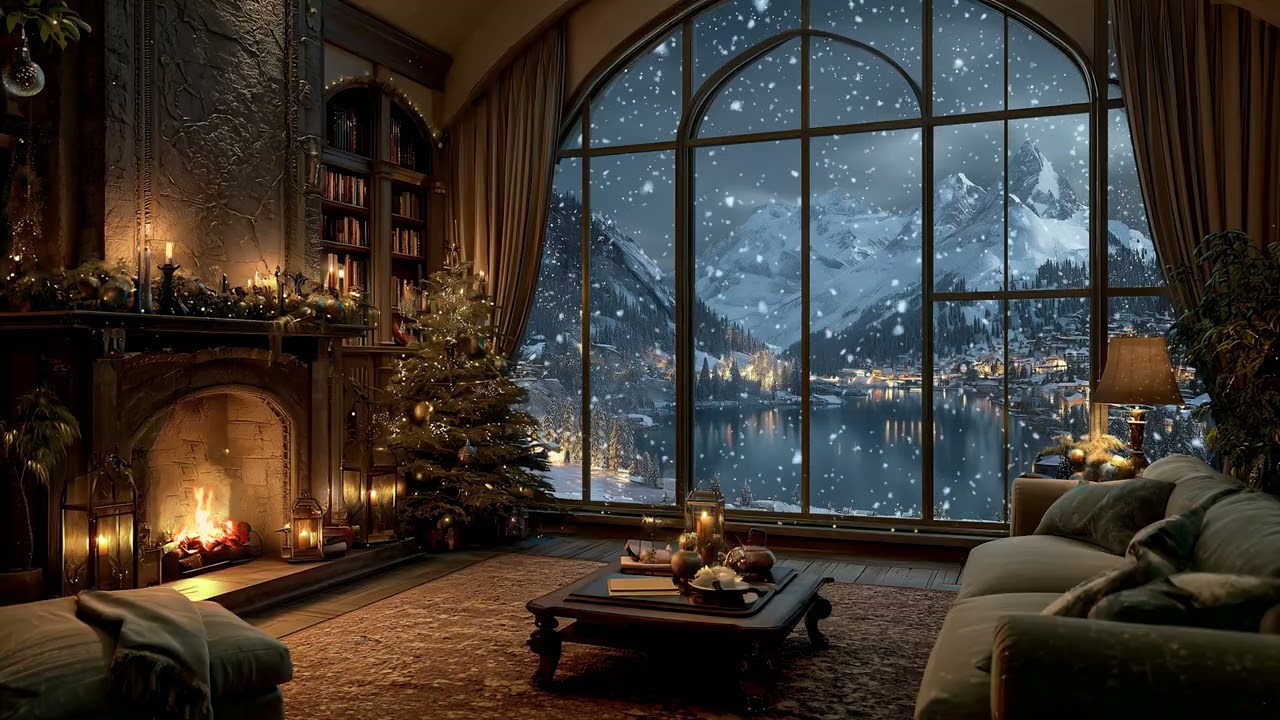 Gentle Piano With Crackling Fireplace Sounds For Calm Focus