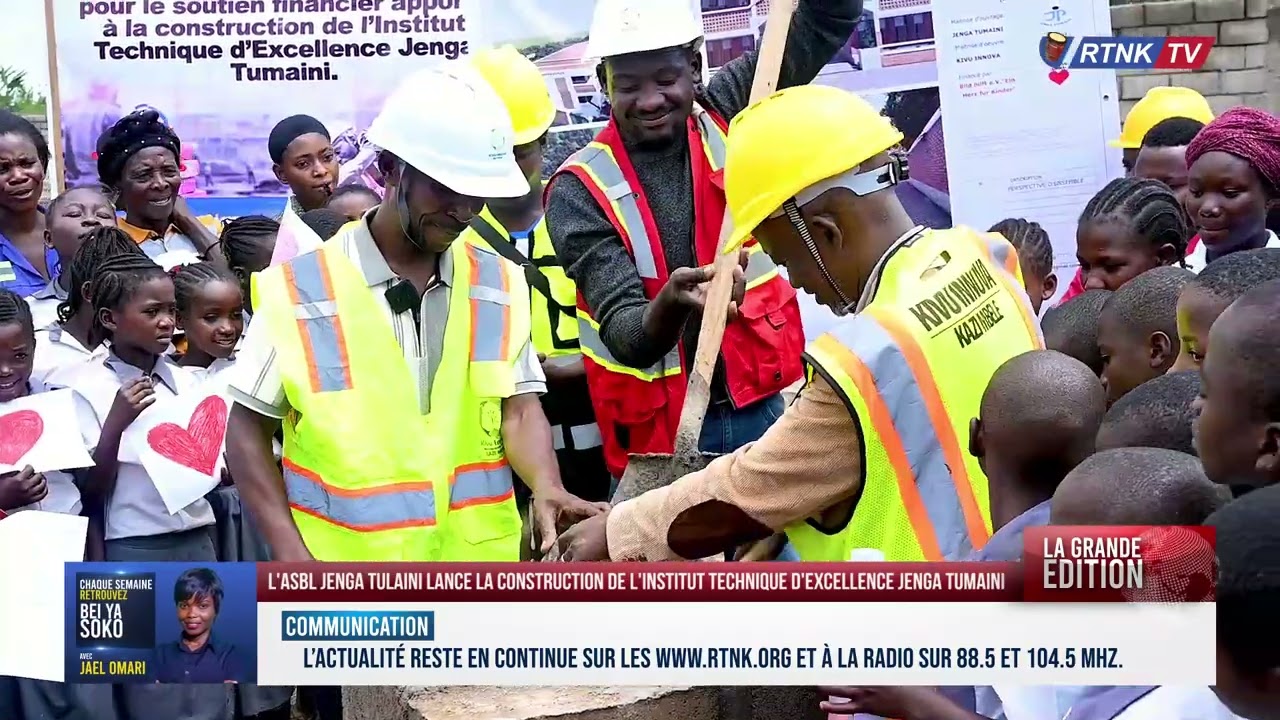 Pose de la premiere pierre pour la construction de l'instutu Technique d'excellence Jenga Tumaini.