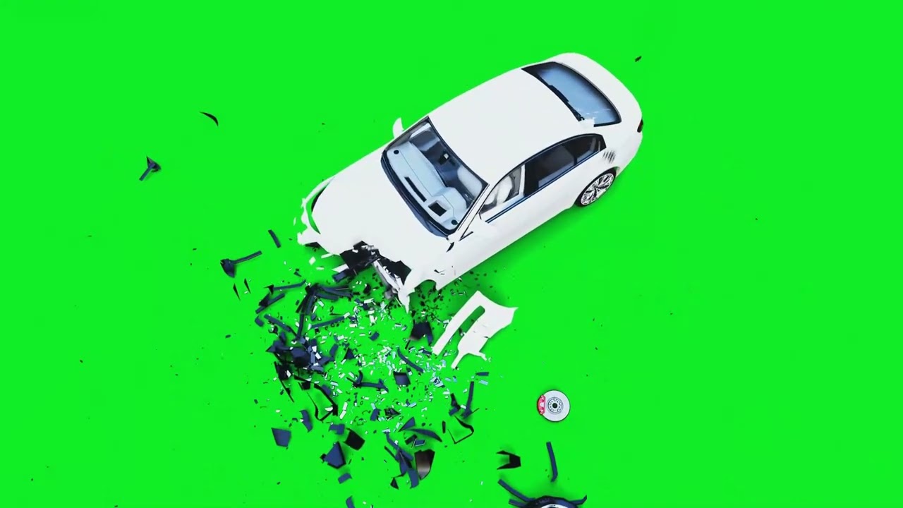 car crash, accident green screen