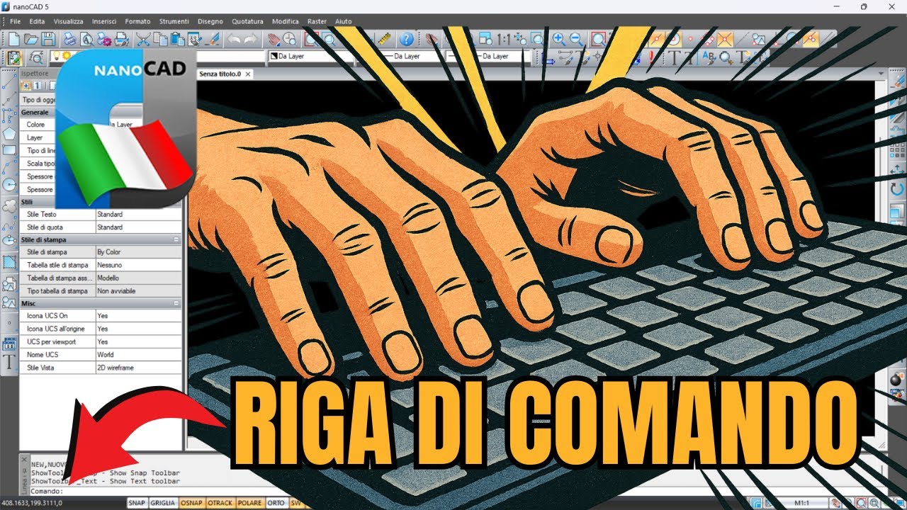 La riga di comando in nanoCAD free