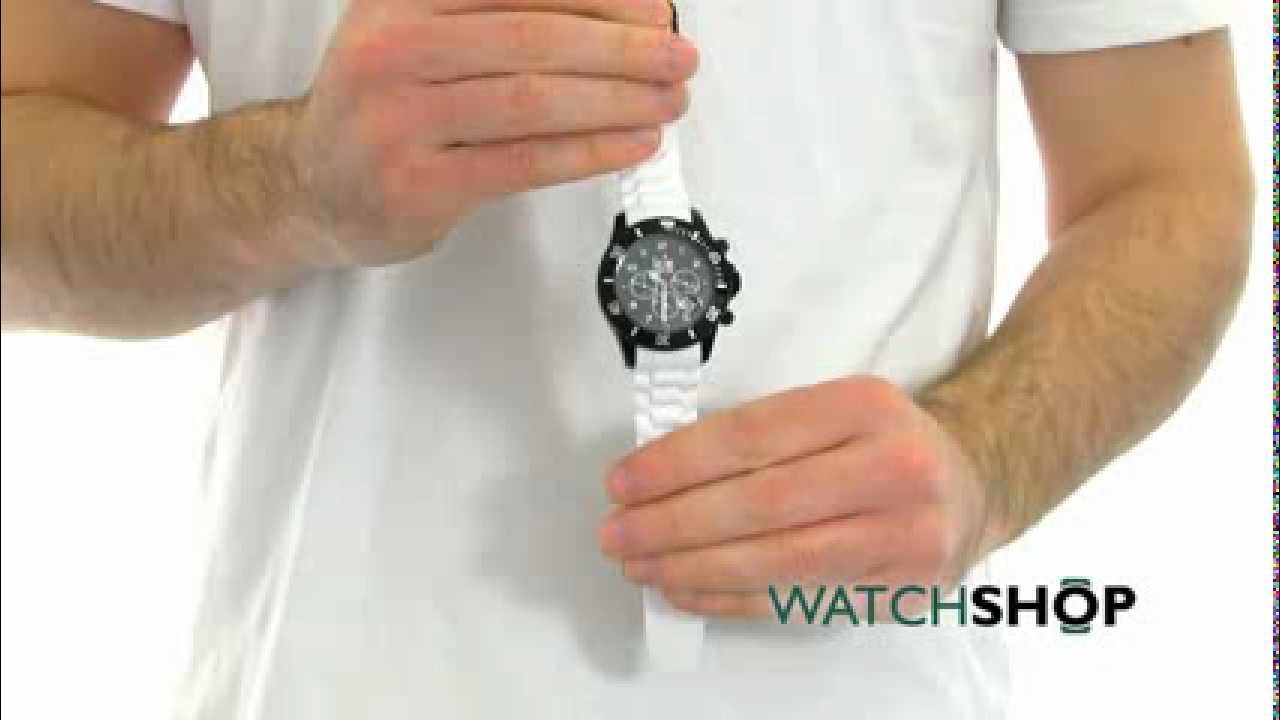 Unisex Ice-Watch Chrono - black/white sili big Chronograph Watch (CH.BW.B.S.12)