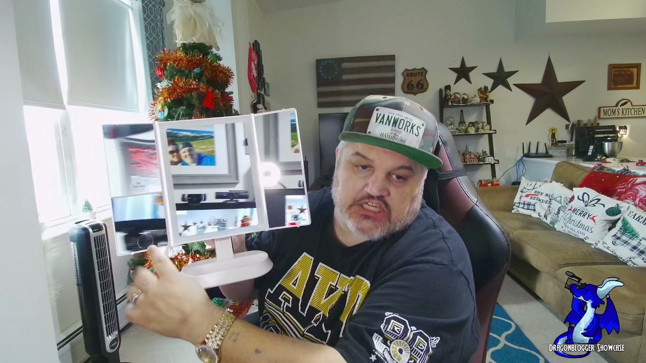 Brightown Rechargeable Trifold Vanity Mirror Showcase