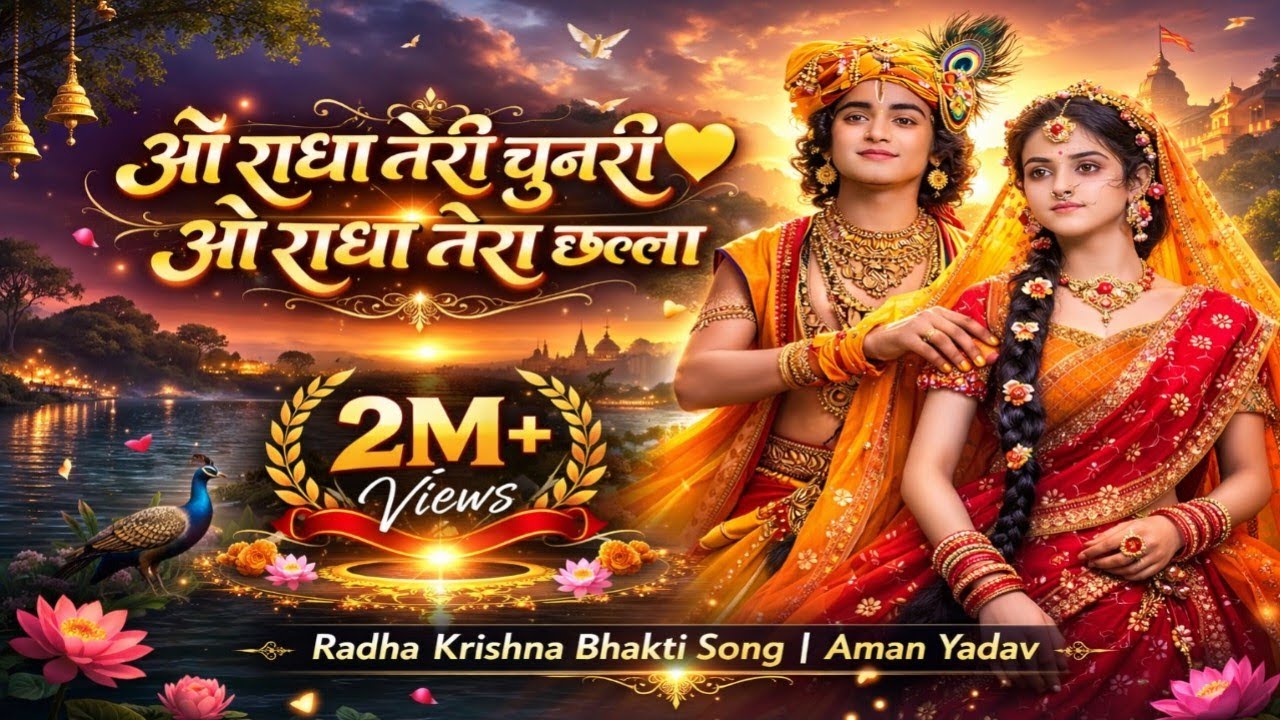 #video ओ राधा तेरी चुनरी, ओ राधा तेरा छल्ला 💛| Radha Krishna Bhakti Song | Aman Yadav | #bhaktisong