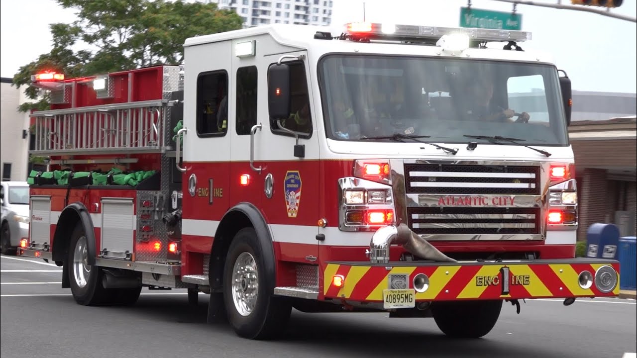 Atlantic City Fire Department Brand New Engine 1 Responding