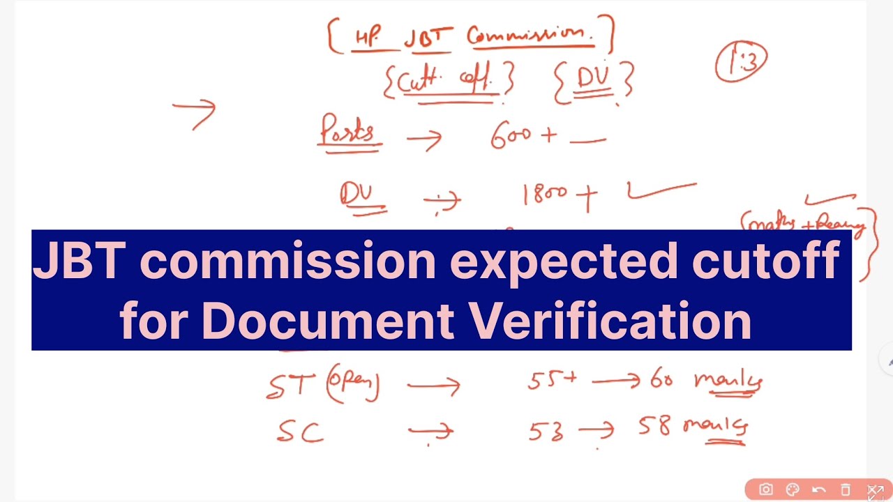 HP JBT COMMISSION EXPECTED CUT OFF FOR DOCUMENT VERIFICATION HPRCA EXAM 2026 #HPRCA #JBTCOMMISSION 