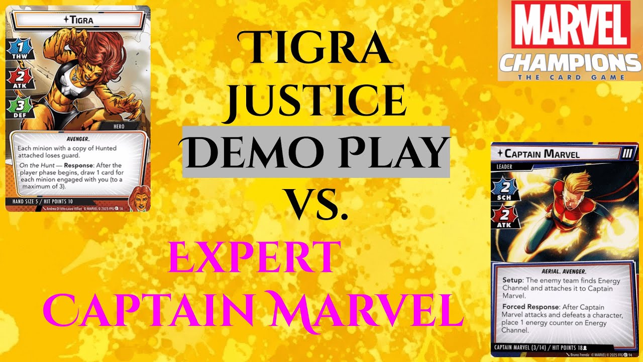 Tigra Justice Demo Play Vs. Captain Marvel Leader | Marvel Champions