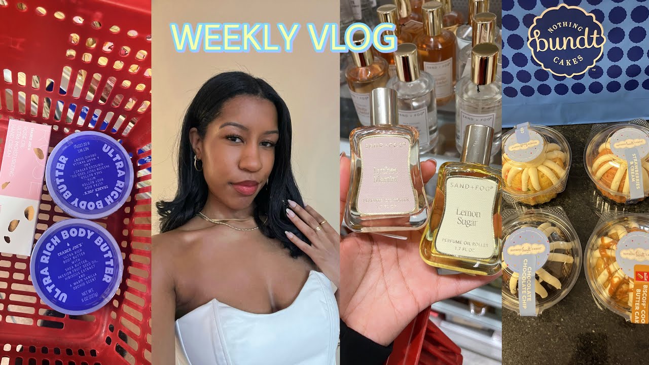WEEKLY VLOG 🤍 VIRAL Trader Joe’s Body Care, cake MUKBANG, and New TJMAXX scents! 