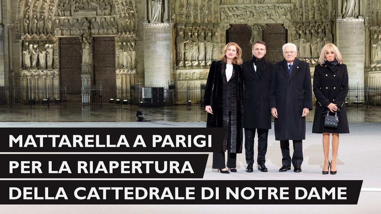 Mattarella arriva a Parigi in occasione della riapertura della Cattedrale di Notre-Dame