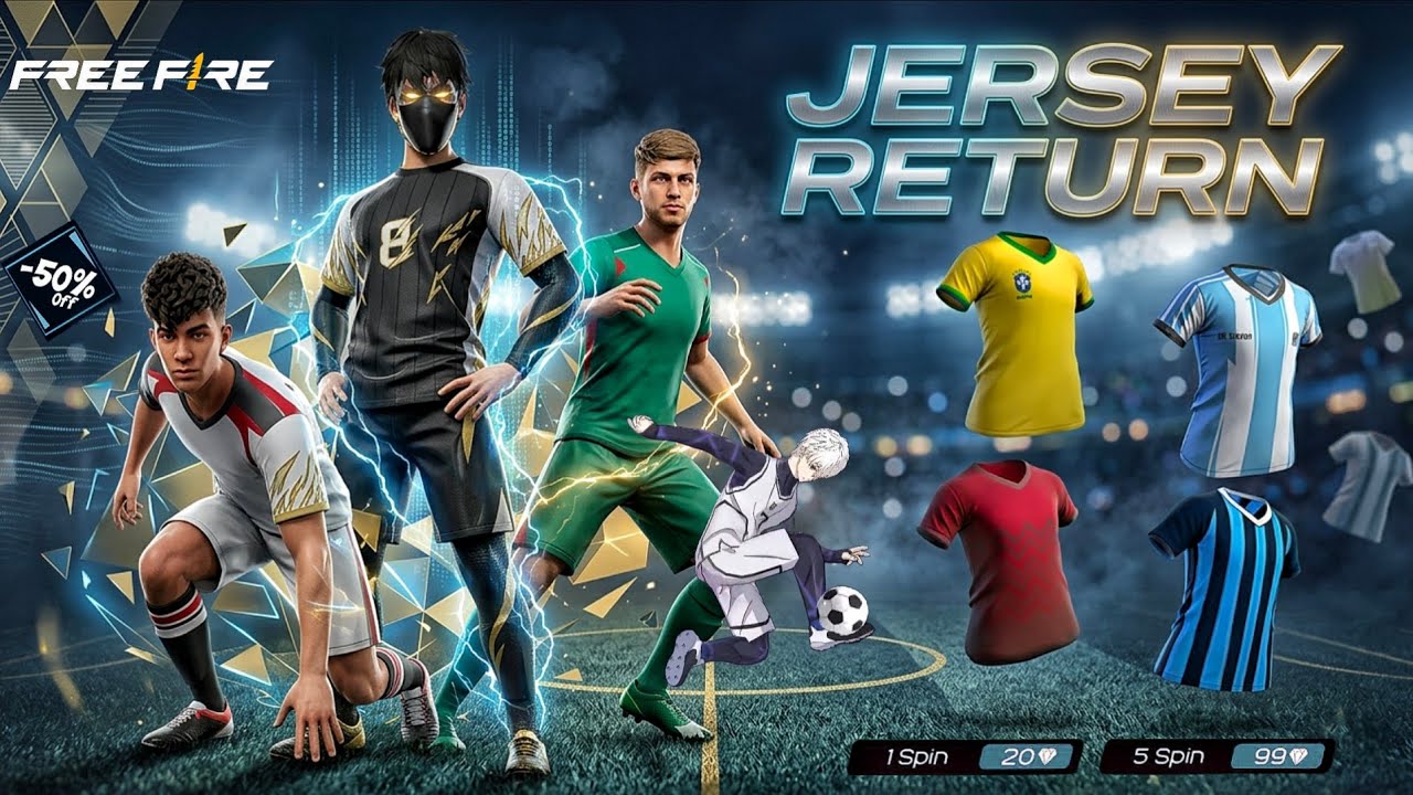 JERSEY ROYALE RETURN FREE FIRE 🤯🔥| FREE FIRE NEW EVENT | FF NEW EVENT | NEW EVENT FREE FIRE