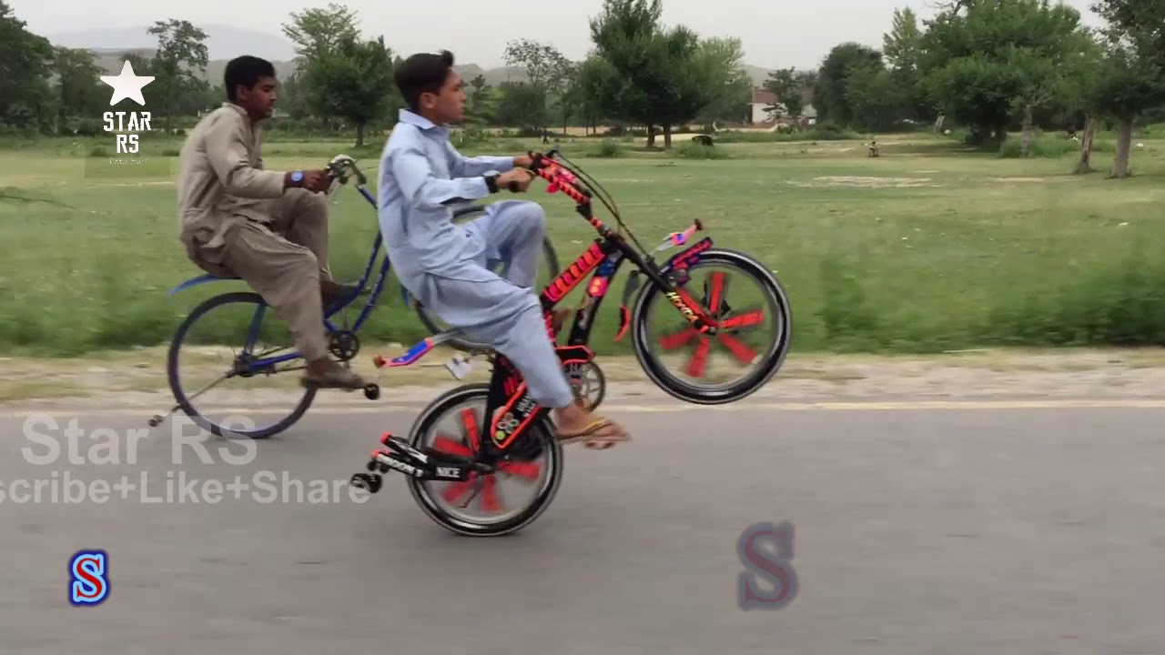 Bicycle   Stunt  Kids   One  Wheeler  in Topi Sawabi KPK  by Star RS