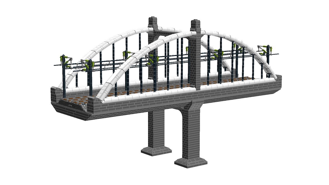 LEGO Train - Pont ferroviaire suspendu - Suspended railway bridge MOC
