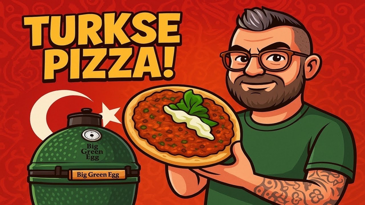 Turkse pizza (lahmacun) van de kamado!🔥