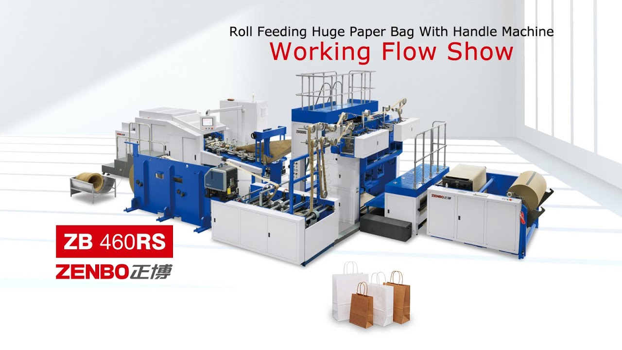 Roll Fed Huge Paper Bag With Handle Machine ZB460RS
