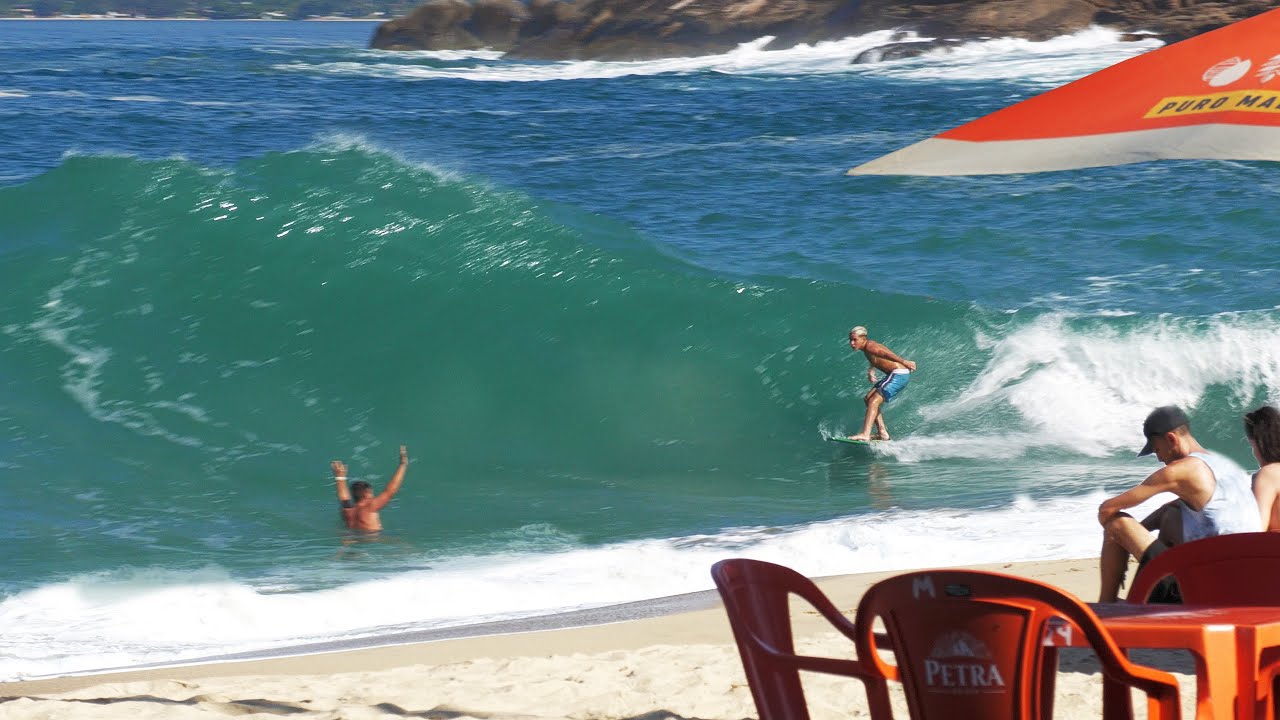 Pro Skimboarders compete at Heavy Shorebreak Wedge in Brazil