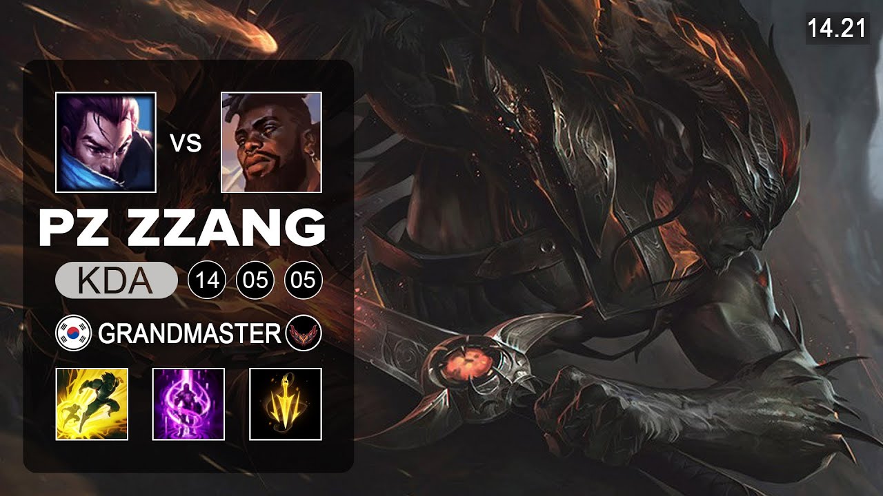 PzZZang Yasuo vs K'Sante Top - KR Grandmaster - Patch 14.21 Season 14