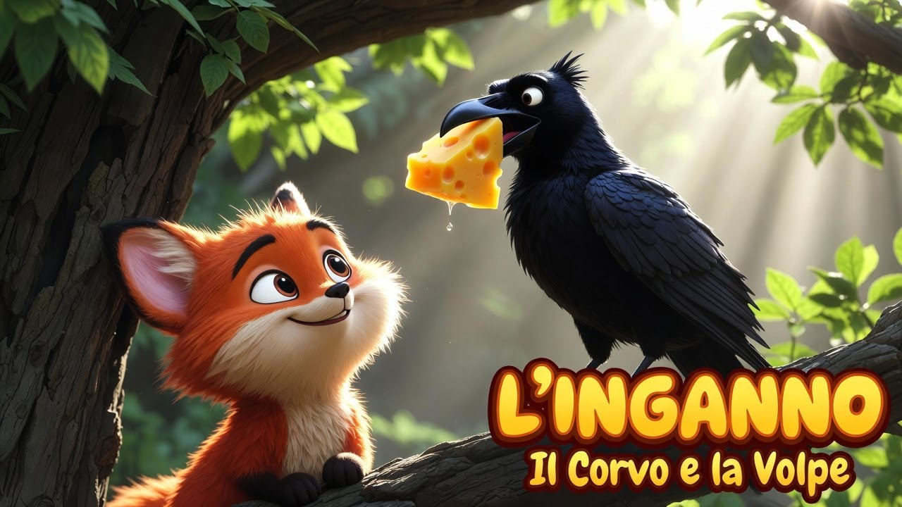Il Corvo e la Volpe: Favola di Esopo per Bambini 🧀🦊