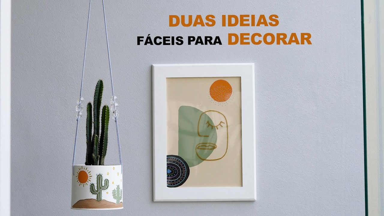 MOSTRO COMO É FÁCIL E PRÁTICO FAZER UM CACHEPOT SUSPENSO E QUADRO DECORATIVO -DIY/FAÇA VOCÊ MESMO