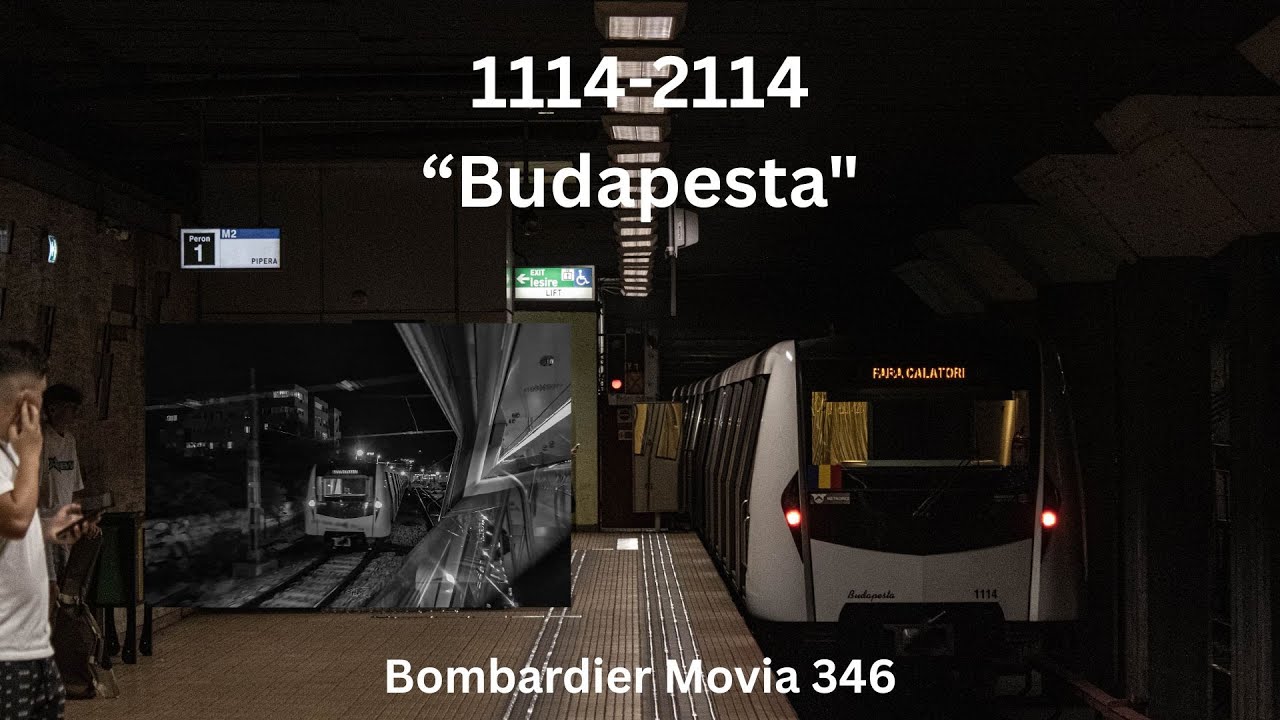 Trenul de metrou Bombardier Movia 346 BM21 1114 2114 "Budapesta" la manevre pe Magistrala 2