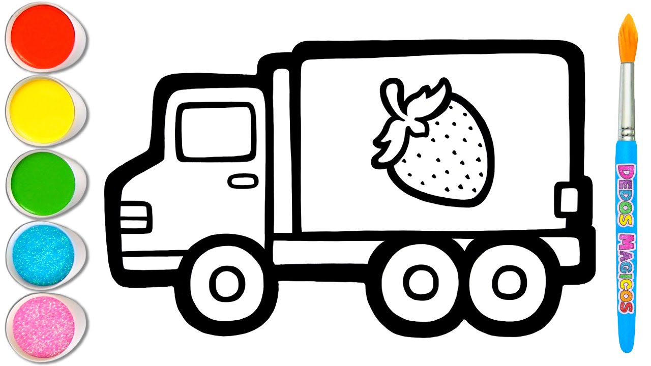 🚚🍓 Dibujemos un Vehículo de Transporte Colorido para Niños y Niñas | Cómo Pintar Fácilmente #241