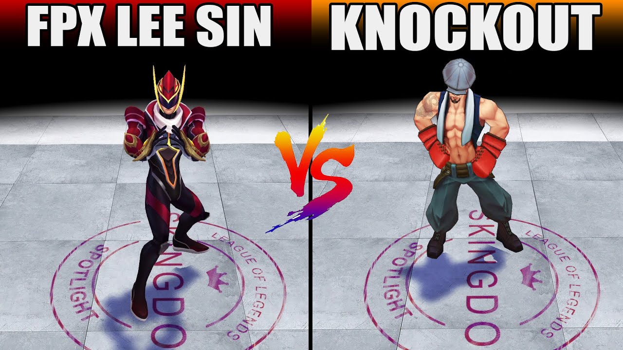 FPX Lee Sin vs Knockout Lee Sin Skin Comparison (League of Legends)