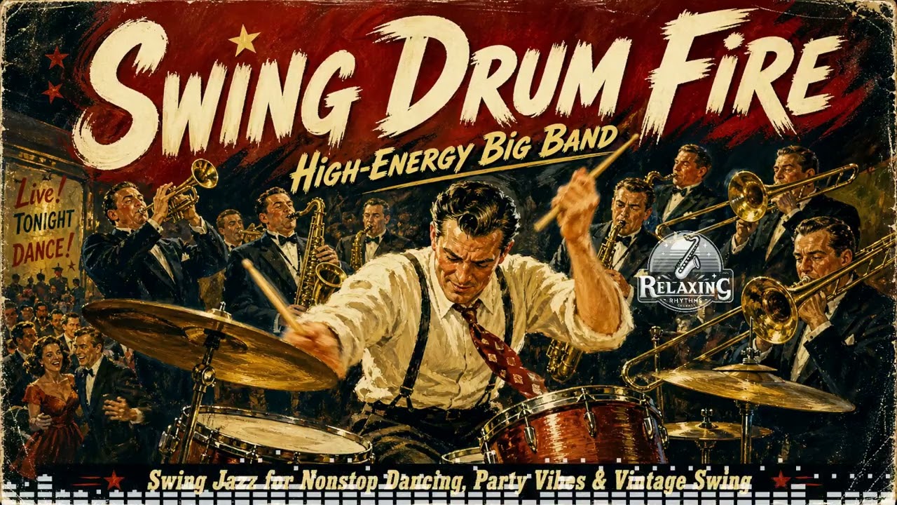 Swing Drum Fire ✨ High-Energy Big Band Swing Jazz for Nonstop Dancing, Party Vibes & Vintage Swing