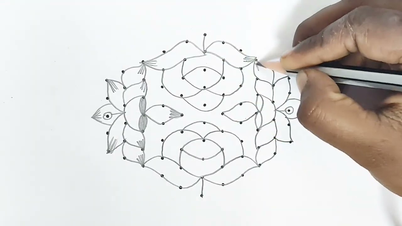 7 days 7 kolam | purattasi kolam | simple kolam with dots 