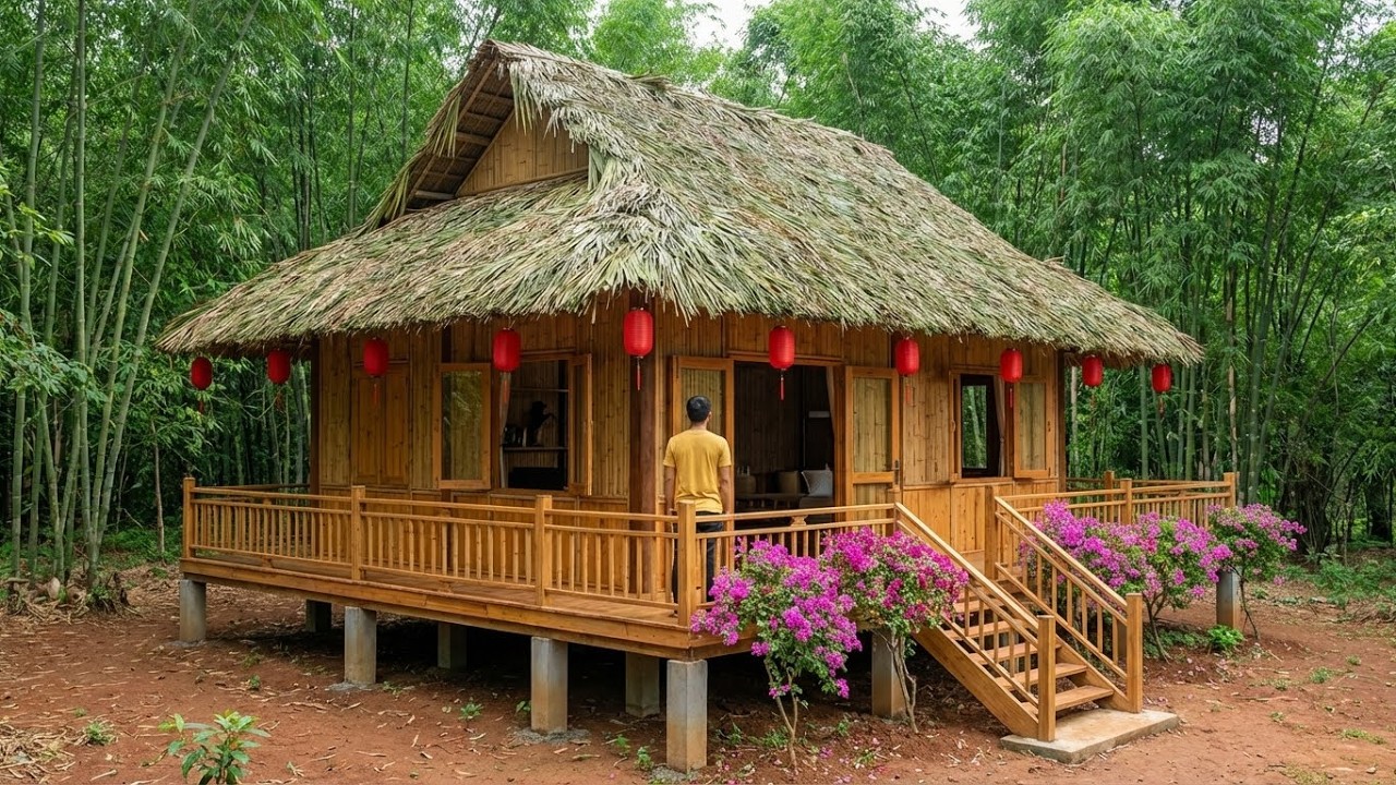 CEO Escapes to the Forest to Build a Dream Cabin With Handmade Bed and Furniture