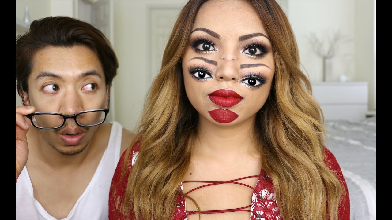 Trippy Double Vision Makeup Look