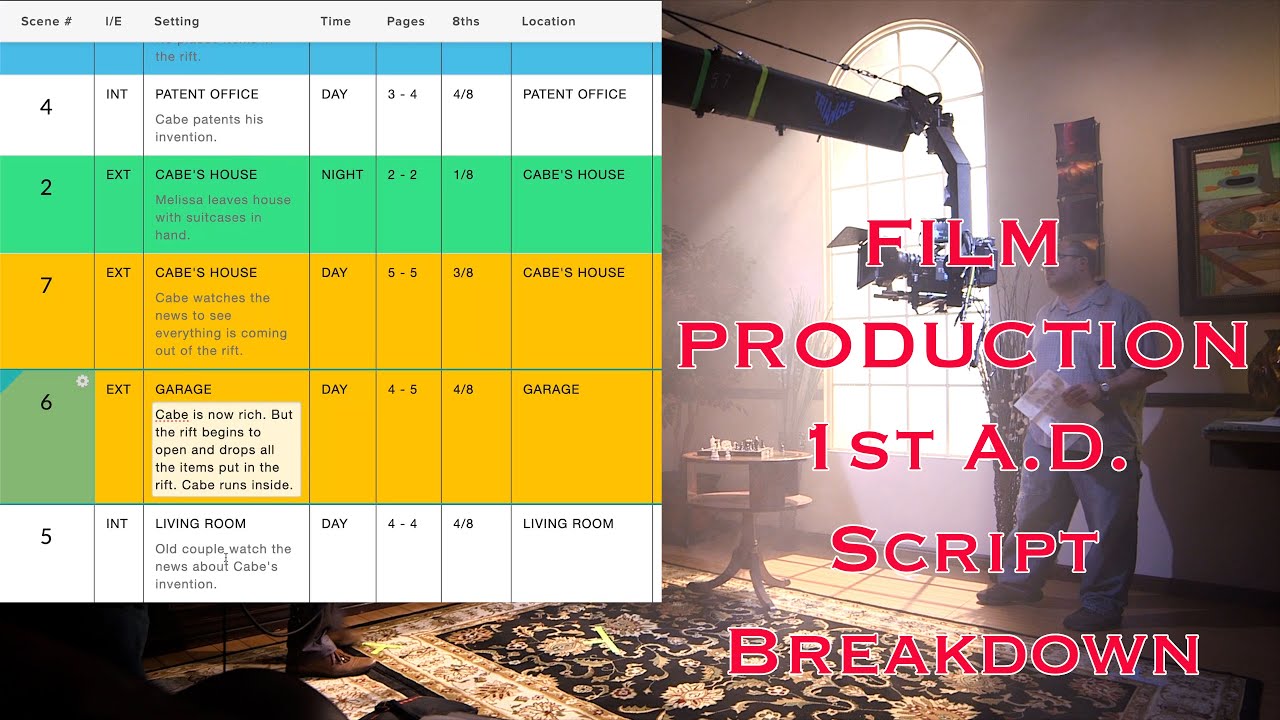 Filmmaking - 1st Assistant Director Pre-production Part 2: How to Schedule a Production in Celtx