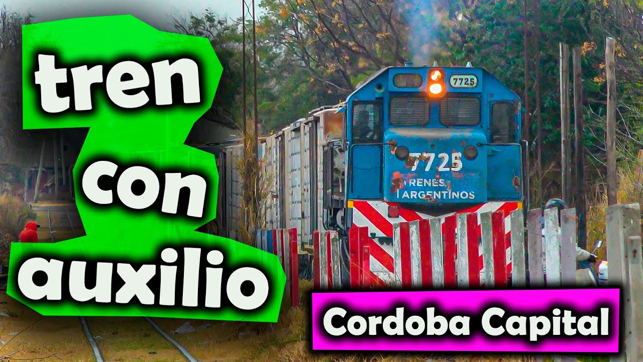 TREN CON DOS LOCOMOTORAS saliendo a TODA POTENCIA desde Alta Cordoba - Cordoba .