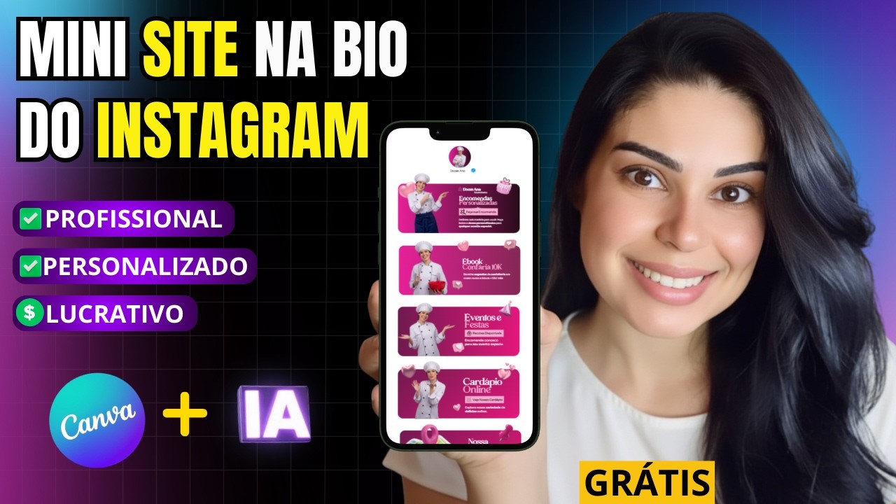 FAÇA DINHEIRO com Link da BIO no Canva + IA Passo a Passo