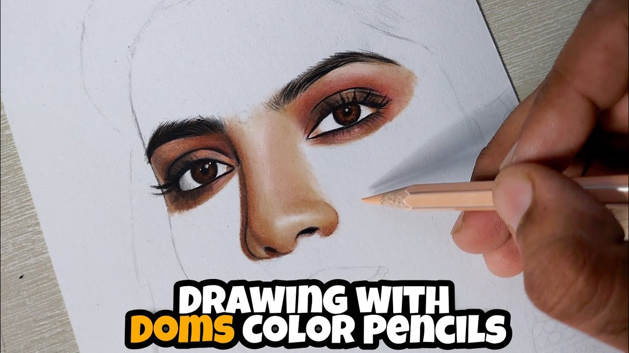 Realistic Nose Shading with DOMS color pencils | Color Pencil Drawing | Part -3